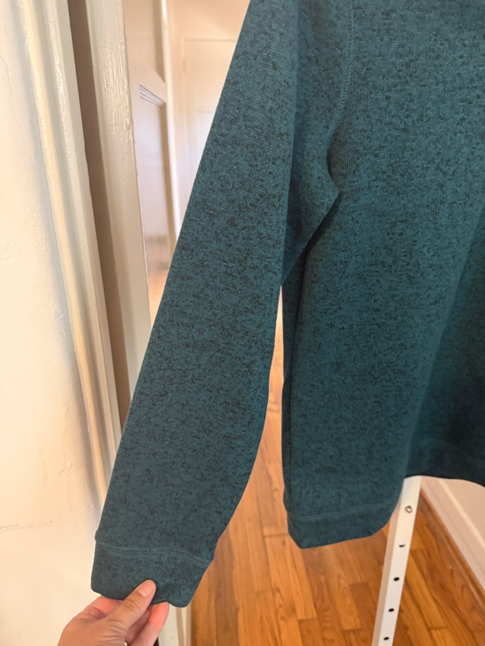 Sonoma Teal Crewneck Sweater with Button Collar - Picture 3 of 6